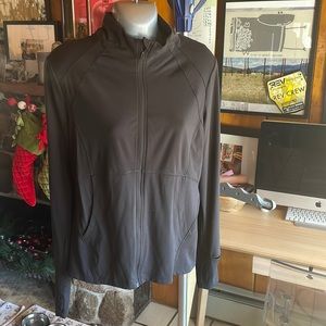Women’s warmup jacket with smart watch viewer and thumb holes!